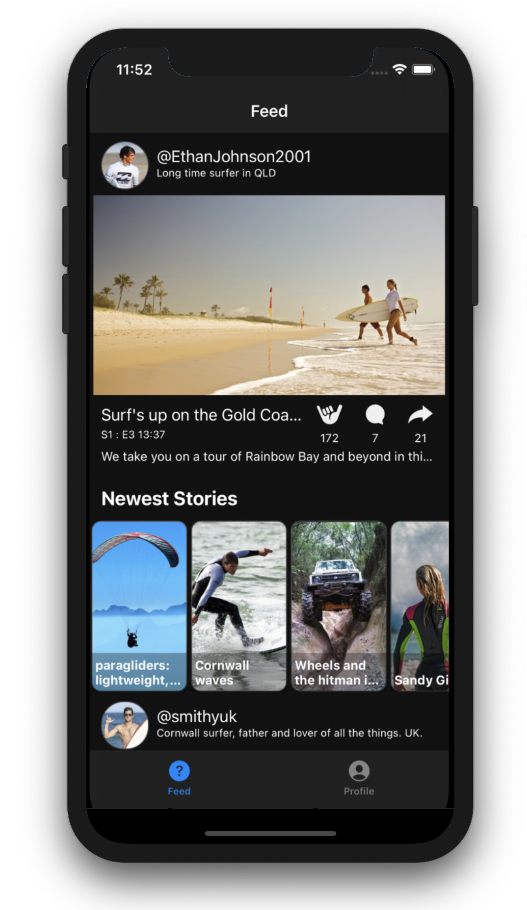 The Adrennial app running on an iPhone